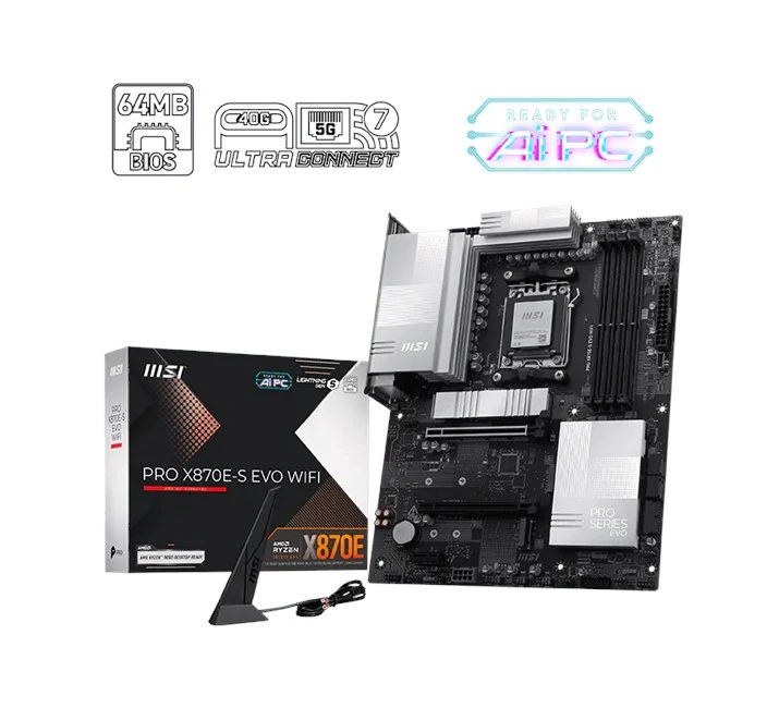 MSI PRO X870E-S EVO WIFI AM5 Ryzen D5 Hdmi Type-C